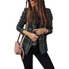 Autumn Women's Jacket Long Sleeve Double Breasted Plaid Blazer Fashion and Elegant Office Ladies Blazer Printed Lapel Coat