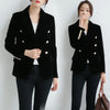 Autumn Women's Slim Gold Velvet Small Suit Jacket Women Blazer Metal Button Short Velvet Suit Blazer Coats Jackets Women