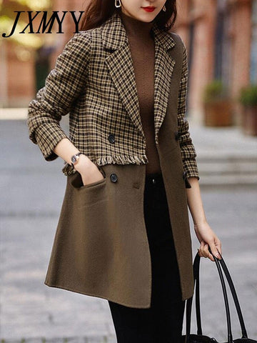 Autumn and Winter 2023 Version Loose Slim Casual Versatile High grade Double breasted Thickened Woolen Coat Women