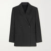 Autumn and Winter Gray Check Wool Loose Profile Suit Jacket Women
