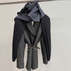 Autumn and Winter Gray Check Wool Loose Profile Suit Jacket Women