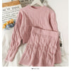 Autumn and Winter Style Slimming Hemp Pattern Round Neck Long-sleeved Sweater Suit Women's All-match Knitted Hip Skirt