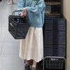 Autumn and Winter Salt Sweet Small Fried Street Western Style Youthful-Looking Mint Blue Sweater Skirt Two-Piece Set