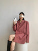 Autumn and Winter Women's Blazer Jacket Casual Solid Hidden Button Pocket Decorative Oversize Coat Fall 2023 Women Suit Blazer