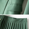Autumn and winter  office women's skirt suit two-piece suit Casual slim long lady jacket Elegant pleated skirt