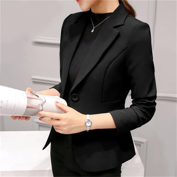 Autumn and winter new fashion Slim Korean version of the small suit jacket long sleeves fashion casual suit female Blazers