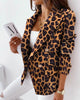 Autumn and winter long -sleeved double -breasted printing suit jacket