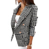 Autumn and winter long -sleeved double -breasted printing suit jacket