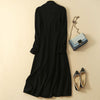 Autumn and winter women's pullover knit 100% pure cardigan dress cross-neck thickened versatile slim bottoming long skirt