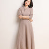 Autumn and winter women's pullover knit 100% pure cardigan dress cross-neck thickened versatile slim bottoming long skirt