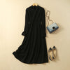 Autumn and winter women's pullover knit 100% pure cardigan dress cross-neck thickened versatile slim bottoming long skirt