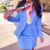 Autumn and winter women's skirt suit solid color long-sleeved jacket suit half-length skirt two-piece suit
