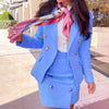 Autumn and winter women's skirt suit solid color long-sleeved jacket suit half-length skirt two-piece suit