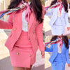 Autumn and winter women's skirt suit solid color long-sleeved jacket suit half-length skirt two-piece suit
