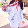 Autumn and winter women's skirt suit solid color long-sleeved jacket suit half-length skirt two-piece suit