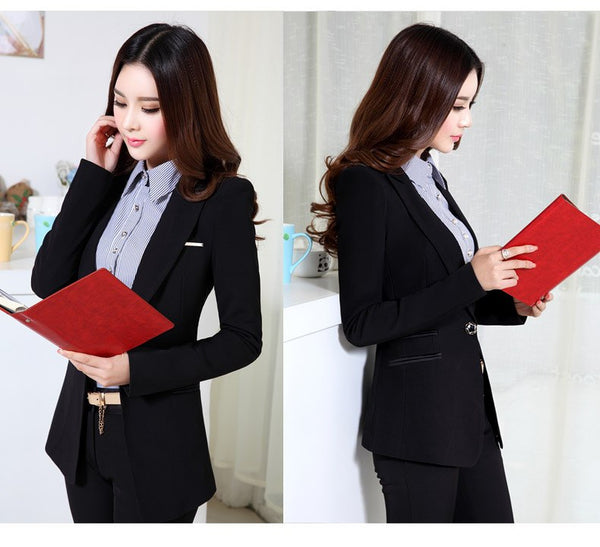 Autumn female High Soft blazer outerwear slim Long-sleeved Office jacket Suit black blazer women Large size 4XL Femme