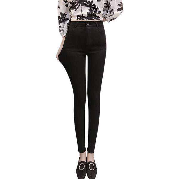 Autumn jeans women denim pants Version High Waist Jeans Ankle-Length Stretch Slim pencil Pants Vintage Casual black Jeans Woman