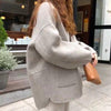 Autumn winter Houndstooth Woolen blazer women notched loose short suit jacket