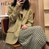 Avocado Green Suit Jacket Women'S Design Loose 2023 Autumn Korean Suit Women'S Small Suit Long Sleeve Double Breasted Blazer