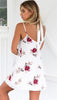 Sexy Floral Print Summer Dress Women Casual V neck Strap Beach Dress 2022 High Waist Halter Short Mini Dresses Vestidos