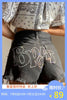 B-TOTO American Retro Black And Gray Niche Letters Raw Edge Shorts Female Tide Ins Summer Pants 2022 Fashion