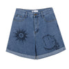 B-TOTO American Retro High Waist Slim Denim Shorts Women's Tide Brand Ins Summer Europe And America Loose 2022 Fashion