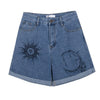 B-TOTO American Retro High Waist Slim Denim Shorts Women's Tide Brand Ins Summer Europe And America Loose 2022 Fashion