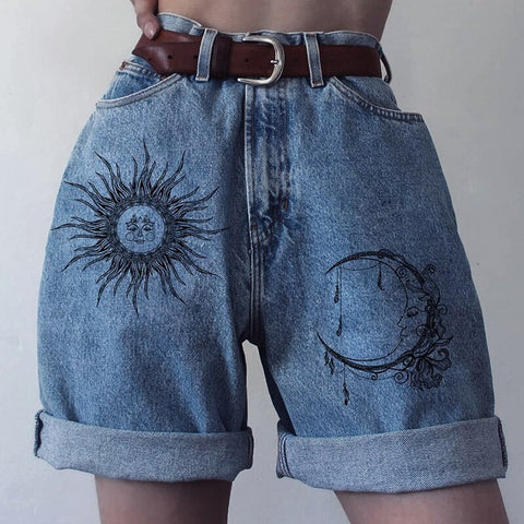 B-TOTO American Retro High Waist Slim Denim Shorts Women's Tide Brand Ins Summer Europe And America Loose 2022 Fashion