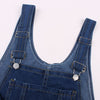 B-TOTO European And American Retro Blue Simple Denim Suspenders Trousers Loose Wild And Thin Straight-leg Pants 2022 Fashion