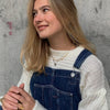 B-TOTO European And American Retro Blue Simple Denim Suspenders Trousers Loose Wild And Thin Straight-leg Pants 2022 Fashion