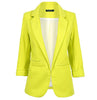 Fashionable Womens Slim Fit Blazer Jackets Notched Long Sleeve Blazer Women Leisure Suit XS S M L XL XXL 9 Colors