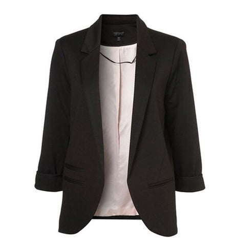Fashionable Womens Slim Fit Blazer Jackets Notched Long Sleeve Blazer Women Leisure Suit XS S M L XL XXL 9 Colors