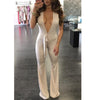 Sexy Halter Deep V Neck Sleeveless Backless Jumpsuit Romper With Sashes One Piece Outfits Nightclub Overall ZL844