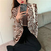 BEENLE Blazer Woman Spring 2023 Korean Spring Coat Long-sleeved Zebra Print Chiffon Designer Cardigan Women Clothing