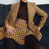 BEENLE Women 2022 Double Breasted Tweed Blazer Coat Vintage Long Sleeve Welt Pockets Female Outerwear Chic Veste Femme
