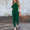 2022 Women Black Chiffon Jumpsuit Fashion Women One Shoulder Long Pants Summer Ruffles Casual Club Overalls Size S-XL