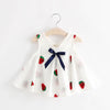 Girl Bow Dress Baby Girl Summer Dress Fashion V-neck Dress Strawberry Pattern Child Sleeveless Girl Clothes 1-3 Years old