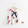Girl Bow Dress Baby Girl Summer Dress Fashion V-neck Dress Strawberry Pattern Child Sleeveless Girl Clothes 1-3 Years old