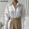 BGTEEEVR Stylish Women Turn-down Collar Irregular Shirt Dress Elegant Long Sleeve Female Pleated Dress 2023 Spring 2 Pieces