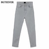 BGTEEVER 2022 Autumn Streetwear Female Skinny Jeans High Waist Gray Women Denim Pants Ladies Casual Chic Pencil Jeans