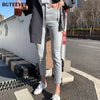 BGTEEVER 2022 Autumn Streetwear Female Skinny Jeans High Waist Gray Women Denim Pants Ladies Casual Chic Pencil Jeans