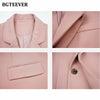 BGTEEVER 2022 Spring Solid Jacket Women Suits Single-breasted Blazer Office Ladies Formal Blazer Notched Collar Outwear Femme