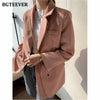BGTEEVER 2022 Spring Solid Jacket Women Suits Single-breasted Blazer Office Ladies Formal Blazer Notched Collar Outwear Femme