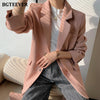 BGTEEVER 2022 Spring Solid Jacket Women Suits Single-breasted Blazer Office Ladies Formal Blazer Notched Collar Outwear Femme