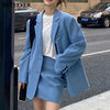BGTEEVER Autumn Loose Women Shorts Suits Long Sleeve Blazer & Pencil Mini Skirts Elegant Ladies 2 Pieces Skirt Set 2022