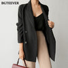 BGTEEVER Autumn Notched Collar Women Blazer Elegant Long Sleeve Loose Double Breasted Female Suits Jackets 2022