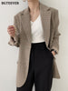 BGTEEVER Autumn Winter Single Breasted Woolen Jackets Women Casual Thick Warm Coats Female Elegant Plaid Office Lady Outerwear