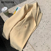 BGTEEVER Casual Autumn Ladies Solid Suit Jackets Elegant Notched Collar Women Double Breasted Blazer Female Outwear Tops 2022