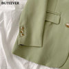 BGTEEVER Casual Basic Notched Collar Solid Suit Jackets Female Single-breasted Loose Women Blazer Autumn Winter Outwear 2022