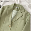BGTEEVER Casual Basic Notched Collar Solid Suit Jackets Female Single-breasted Loose Women Blazer Autumn Winter Outwear 2022